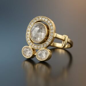 Solitaire Polki Ring With CZ