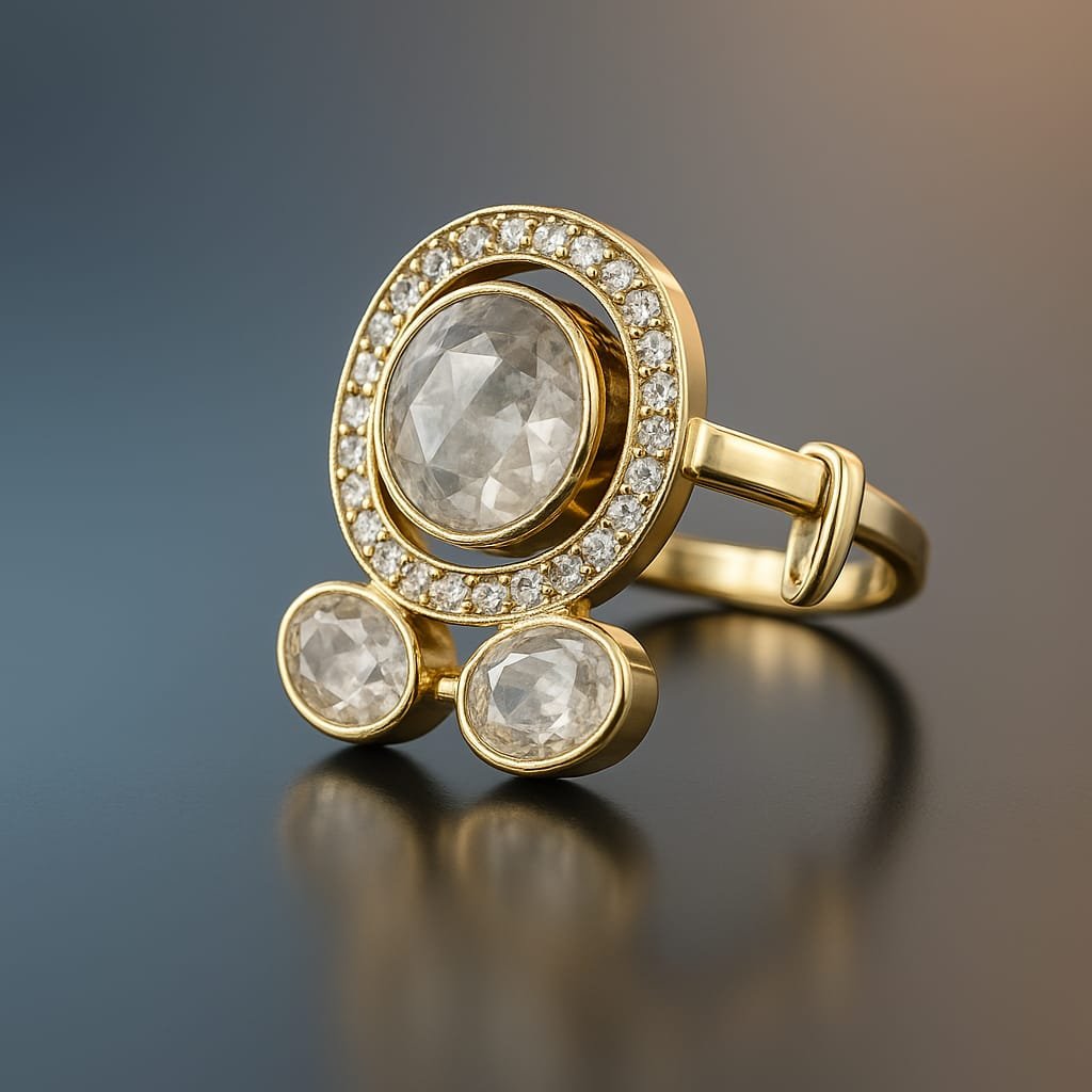 Solitaire Polki Ring With CZ