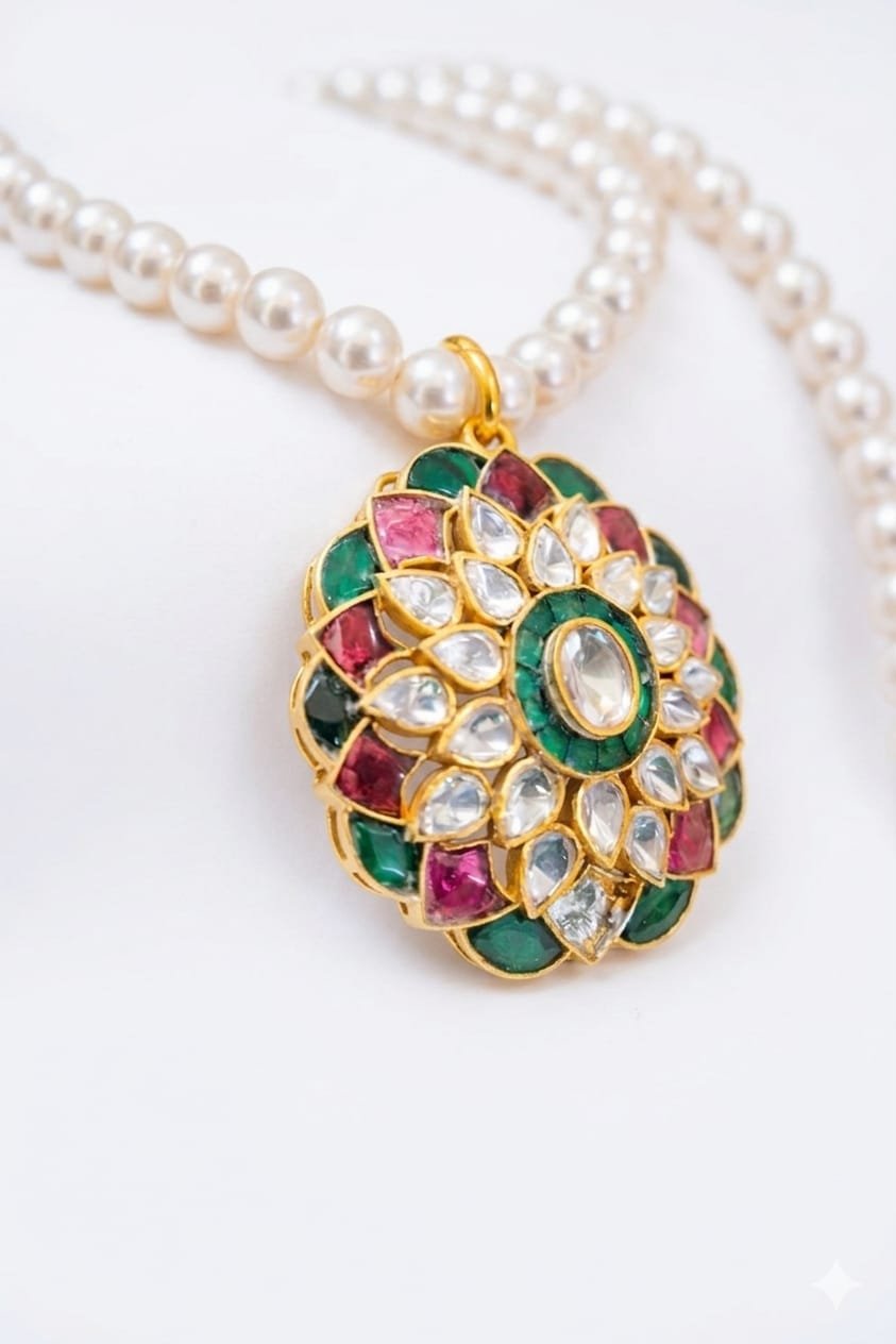 Kundan Mandala Pendant - Image 6