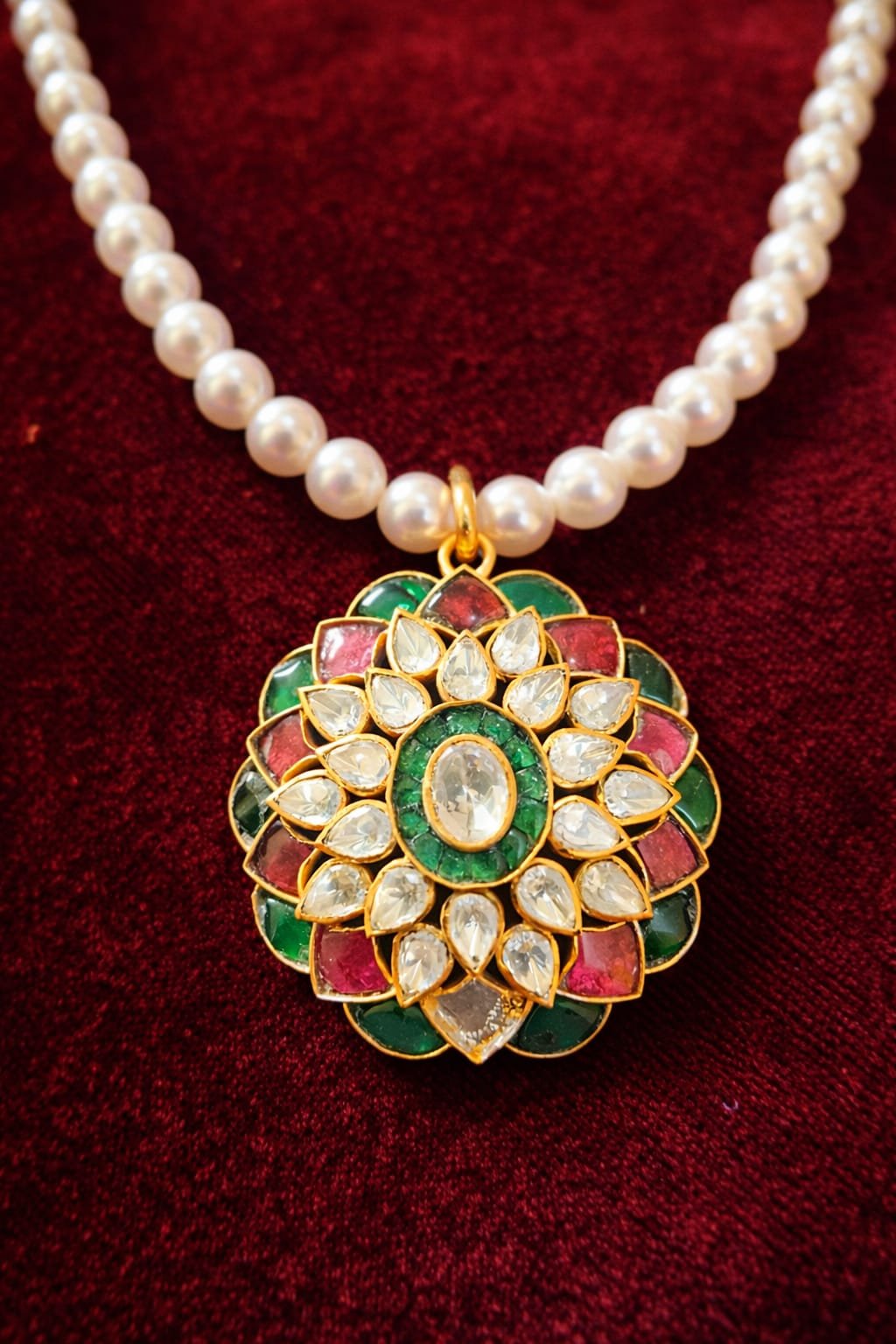 Kundan Mandala Pendant - Image 4