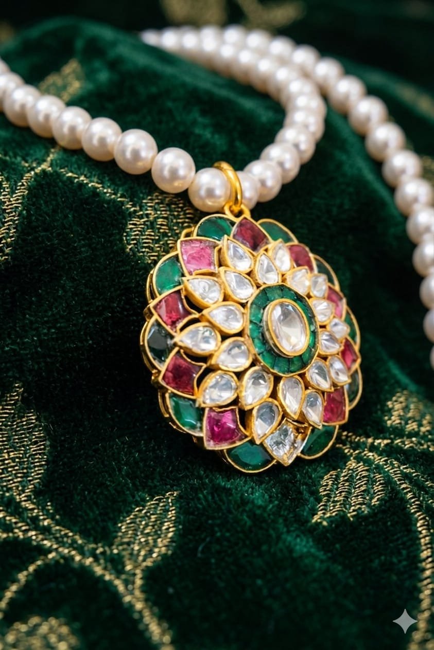 Kundan Mandala Pendant - Image 5
