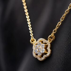 Floral Diamond Pendant Necklace